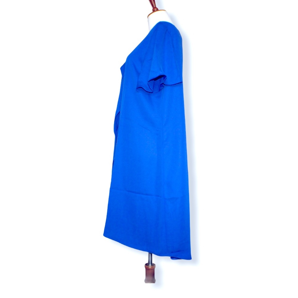 BCBGMaxAzria Blue Ruffle Mini Shift Dress Size Large - Picture 5 of 14